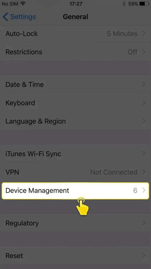 STEP 5 เลือกเมนู Device Management