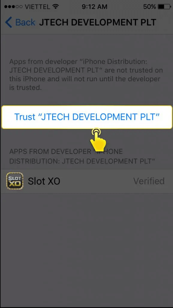 STEP 7 เลือกเมนู Trust JTECH DEVELOPMENT PLT