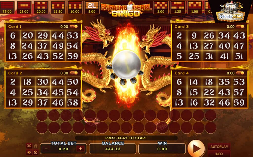 ทดลองเล่น Burning Pearl Bingo 1 ตัวอย่างสล็อต Burning Pearl Bingo