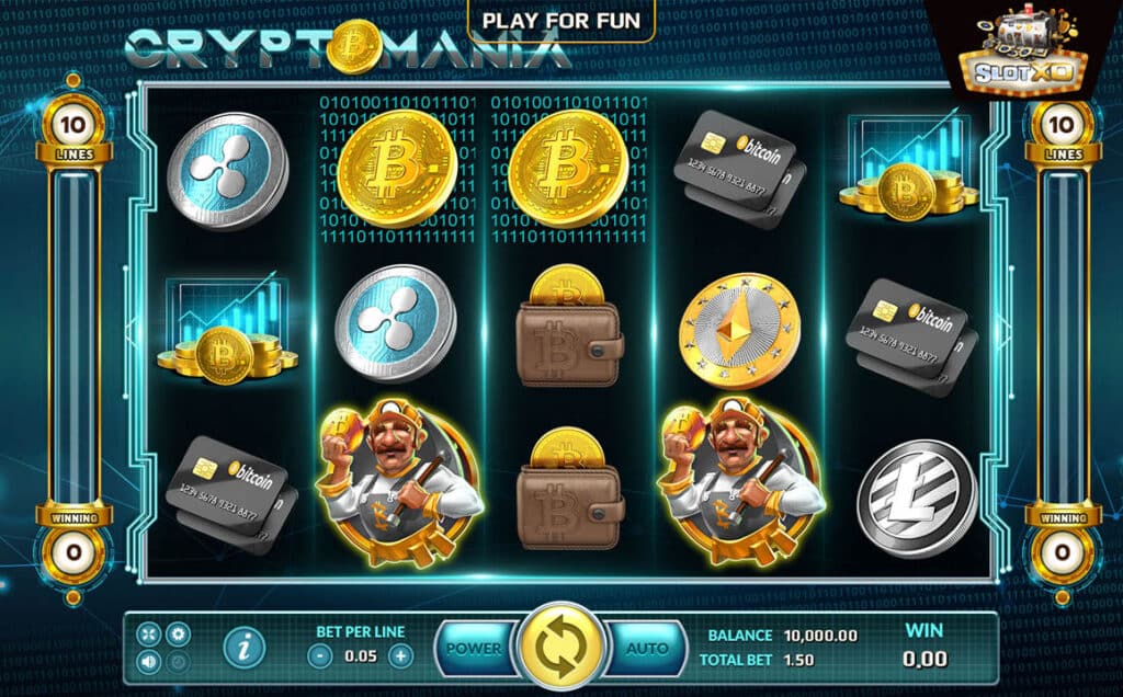 ทดลองเล่น Cryptomania 1 ตัวอย่างสล็อต Cryptomania