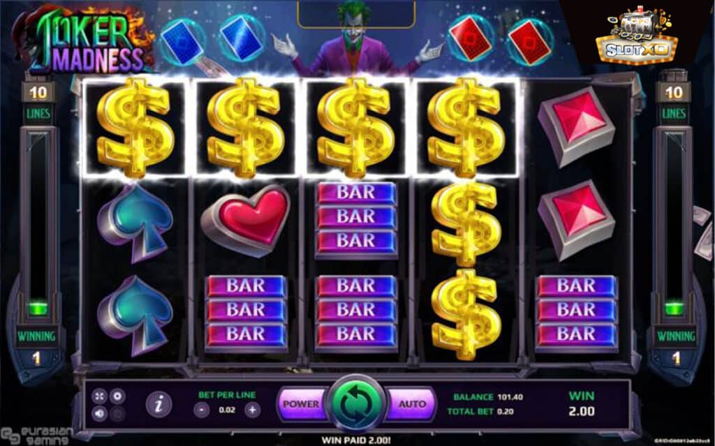 ทดลองเล่น Joker Madness 1 ตัวอย่างสล็อต Joker Madness
