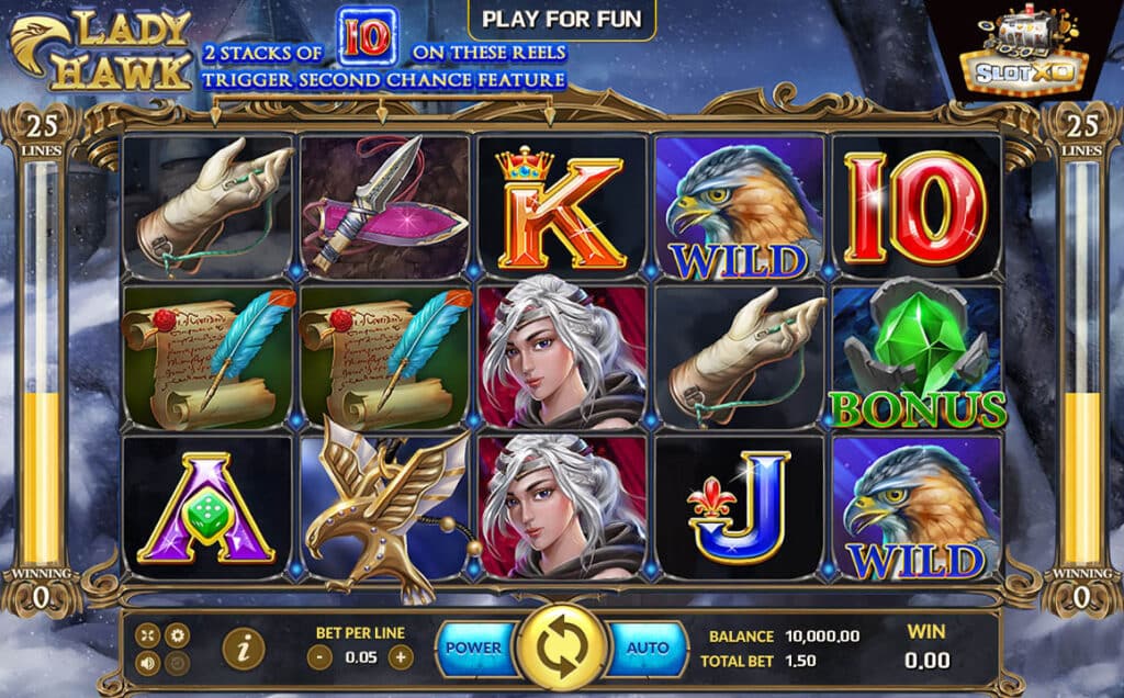 ทดลองเล่น Lady Hawk 1 ตัวอย่างสล็อต Lady Hawk