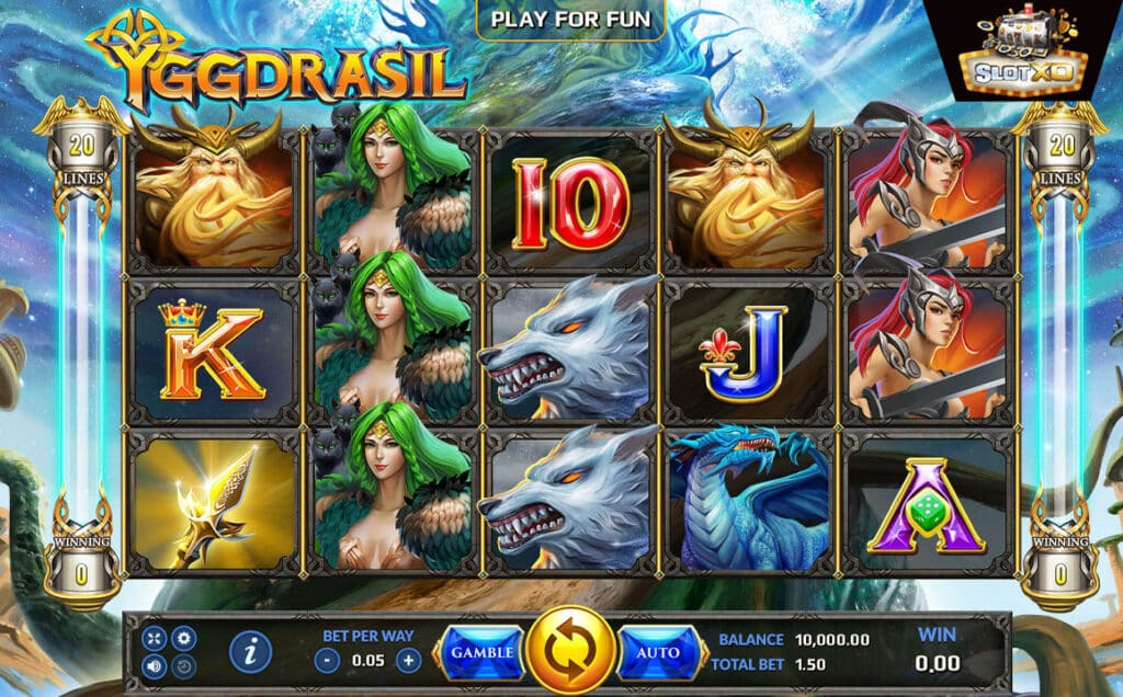 ทดลองเล่น Yggdrasil 1 ตัวอย่างสล็อต Yggdrasil