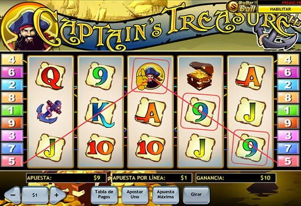 ตัวอย่างเกม Captains Treasure Progressive
