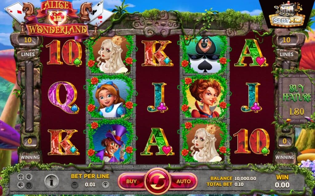 ตัวอย่างสล็อต Alice In Wonderland